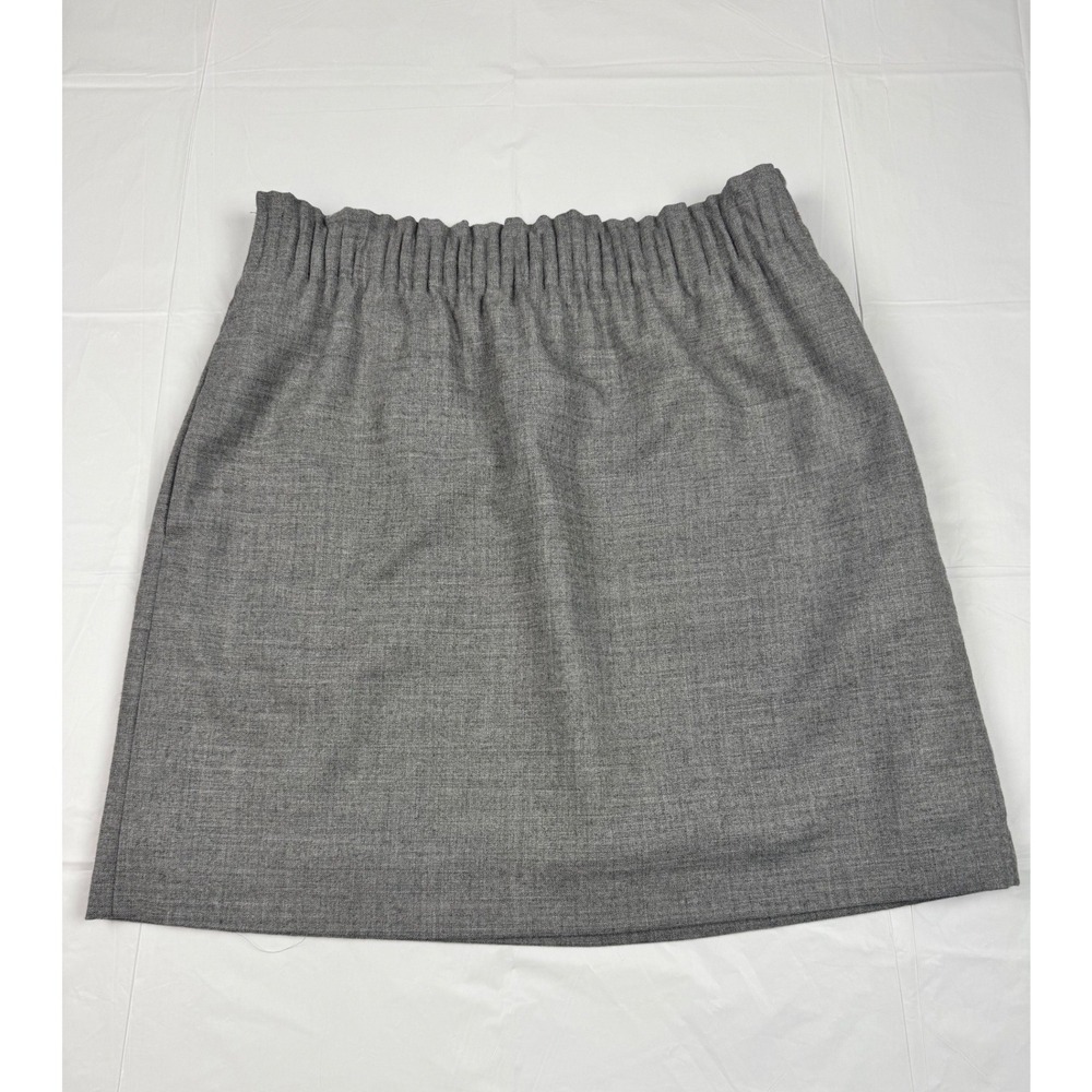 J.Crew Grey Wool Blend Paperbag Waist Mini Skirt Size 4 Preppy Business Capsule